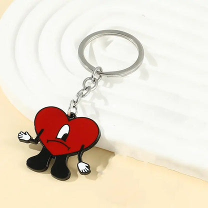 Rabbit Bad Bunny Pendant Keychain Hip Hop Pop Singer Fans Gift Keyring Jewelry Women Men Gift