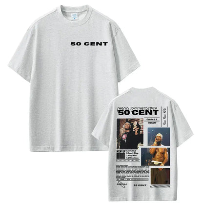 Rapper 50 Cent Tour 2025 Album Graphic T Shirts Mens Clothing Hip Hop Rock Short Sleeve T-shirt Fashion Oversized Cotton T Shirt