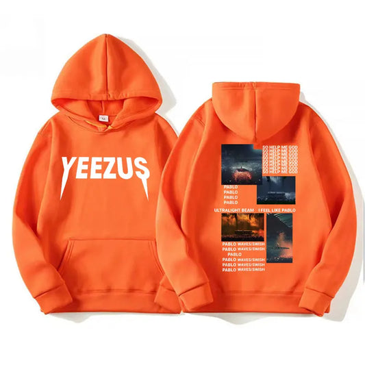 Rapper Kanye West Yeezus Hoodie The Life of Pablo Print Pullover Sweatshirt Men Women Fashion Vintage Hip Hop Hoodies Streetwear
