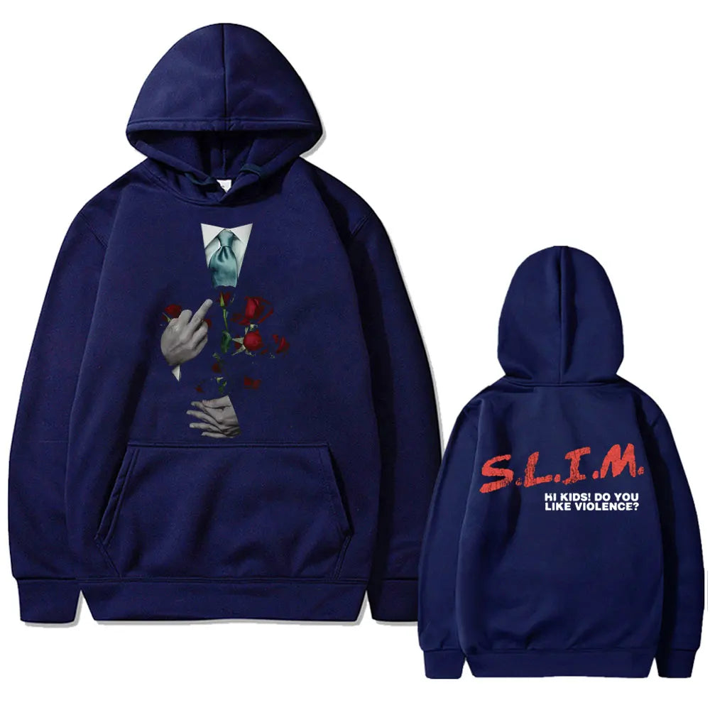 Hip Hop Rapper Eminem Slim Hi Kids Do You Like Violence 2025 Autumn/Winter 100% Pure Cotton Printing Hoodie Men Fashion Oversize