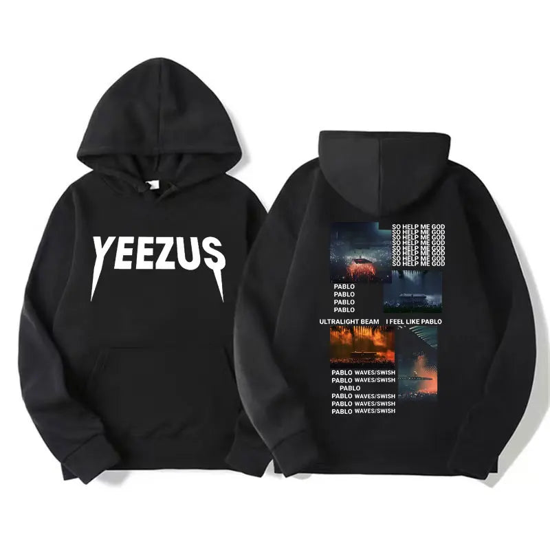 Rapper Kanye West Yeezus Hoodie The Life of Pablo Print Pullover Sweatshirt Men Women Fashion Vintage Hip Hop Hoodies Streetwear