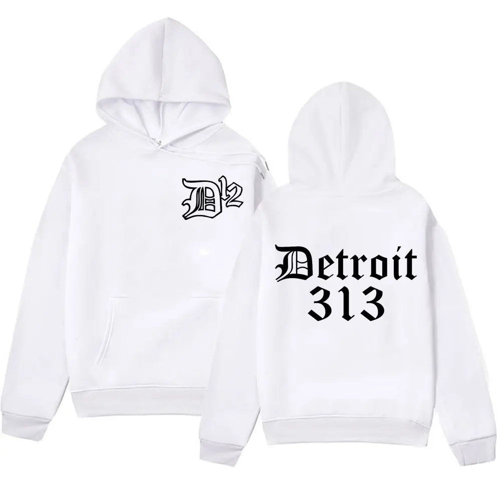 D12 Band Rapper Eminem 2025 Autumn and Winter 100% Cotton Printing Hoodie Detroit Michigan 313 Men Hip Hop Style Oversized Y2K
