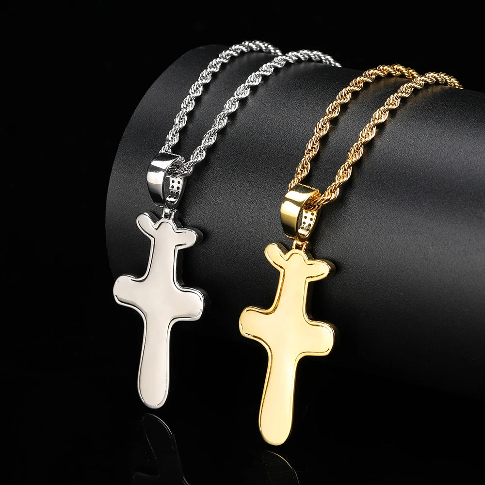 Hip Hop Singer Travis Scott With Cactus Jack Cross Zircon Pendant Necklace