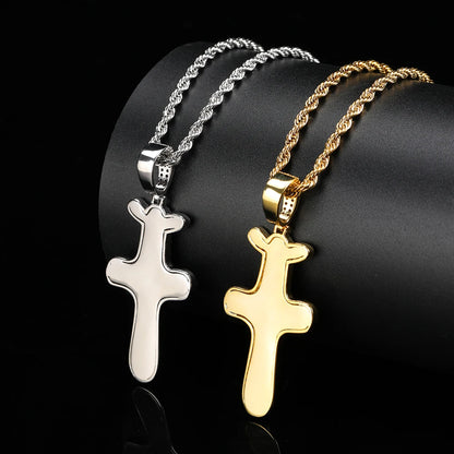 Hip Hop Singer Travis Scott With Cactus Jack Cross Zircon Pendant Necklace