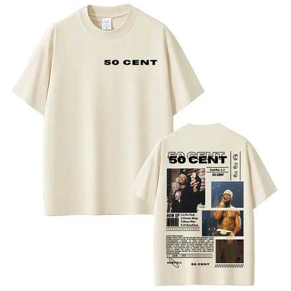 Rapper 50 Cent Tour 2025 Album Graphic T Shirts Mens Clothing Hip Hop Rock Short Sleeve T-shirt Fashion Oversized Cotton T Shirt