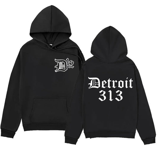 D12 Band Rapper Eminem 2025 Autumn and Winter 100% Cotton Printing Hoodie Detroit Michigan 313 Men Hip Hop Style Oversized Y2K