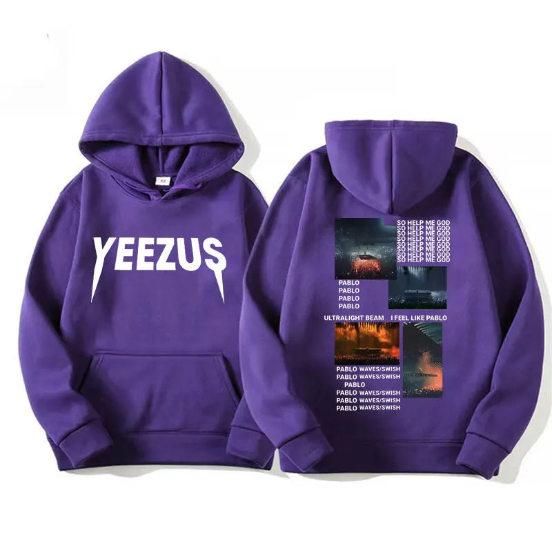 Rapper Kanye West Yeezus Hoodie The Life of Pablo Print Pullover Sweatshirt Men Women Fashion Vintage Hip Hop Hoodies Streetwear