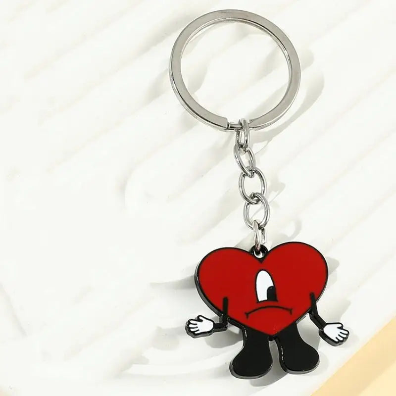 Rabbit Bad Bunny Pendant Keychain Hip Hop Pop Singer Fans Gift Keyring Jewelry Women Men Gift