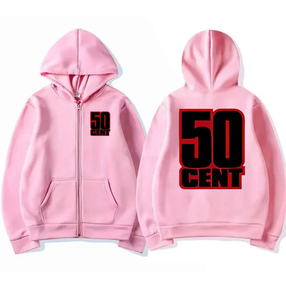 Rapper 50 Cent The Massacre classic Album Graphics Zipper Sweatshirt Unisex hip hop punk streetwear Hoodie Men women Fleece Coat