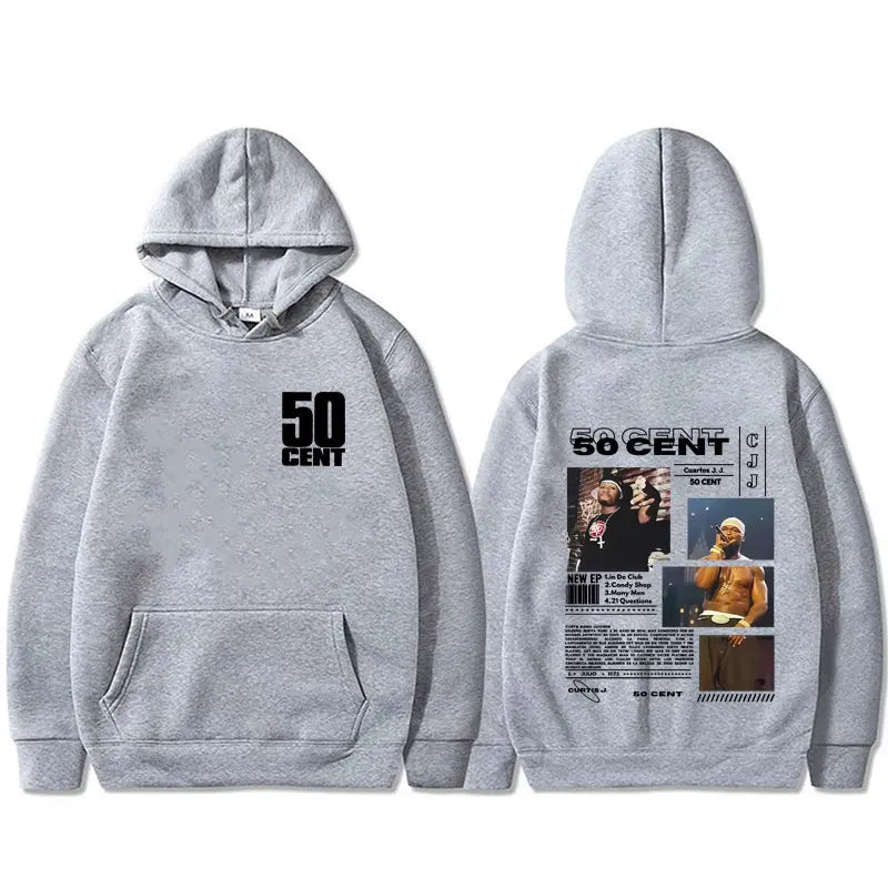 Rapper 50 Cent Curtis Tour 2025 Hoodie Male Casual Fleece Cotton Pullover Hoodies Men Women Hip Hop Fashion Oversized Sweatshirt