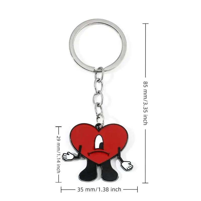 Rabbit Bad Bunny Pendant Keychain Hip Hop Pop Singer Fans Gift Keyring Jewelry Women Men Gift