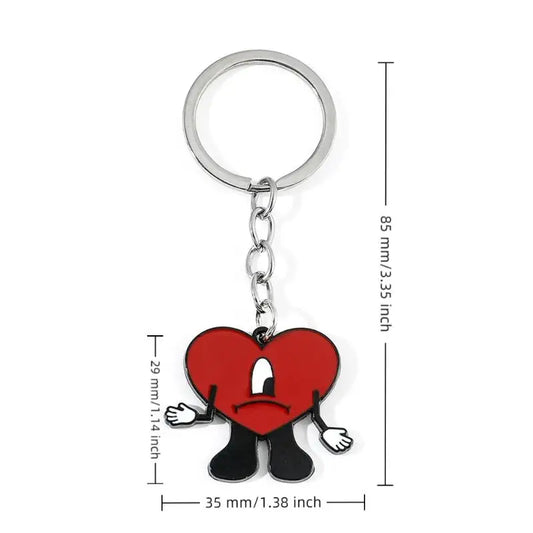 Rabbit Bad Bunny Pendant Keychain Hip Hop Pop Singer Fans Gift Keyring Jewelry Women Men Gift