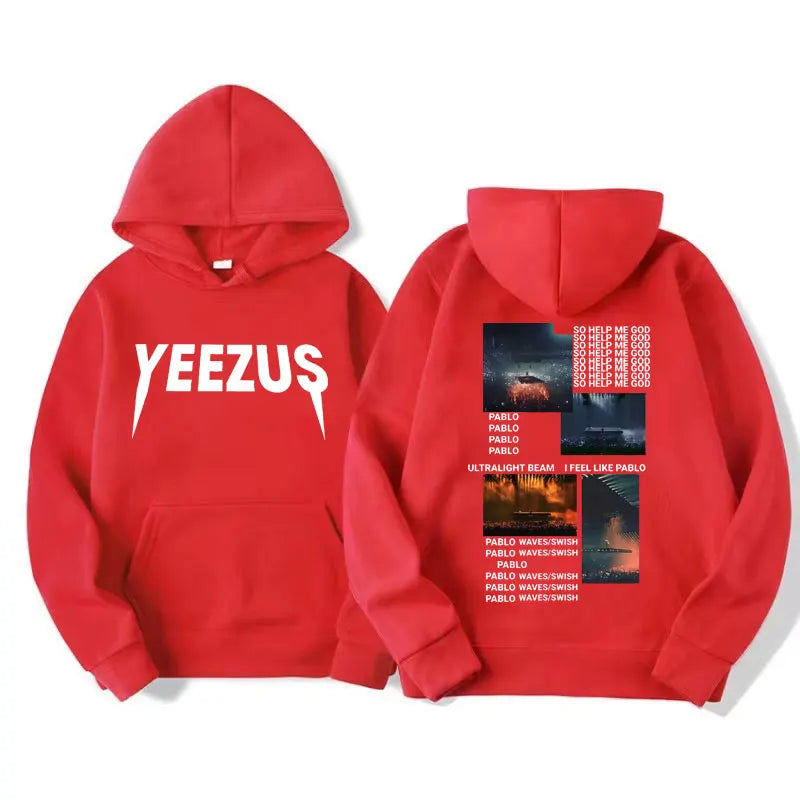Rapper Kanye West Yeezus Hoodie The Life of Pablo Print Pullover Sweatshirt Men Women Fashion Vintage Hip Hop Hoodies Streetwear