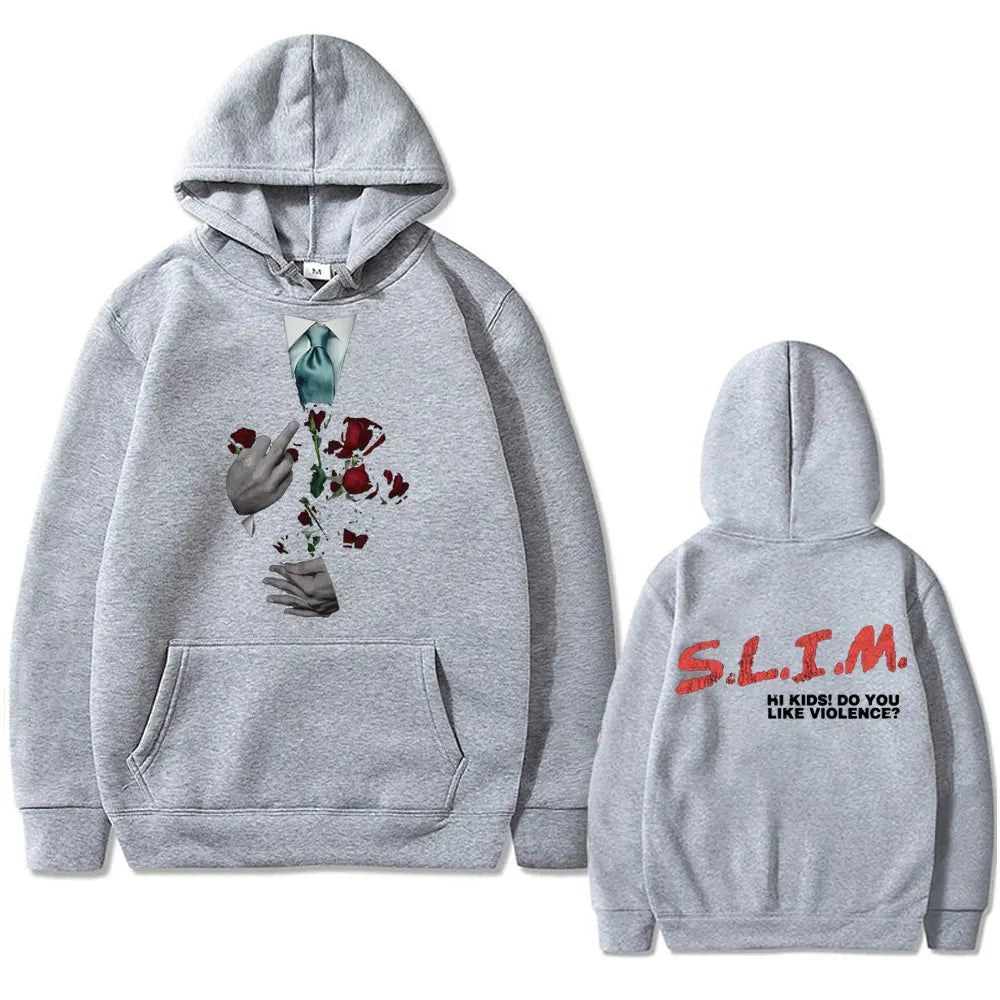 Hip Hop Rapper Eminem Slim Hi Kids Do You Like Violence 2025 Autumn/Winter 100% Pure Cotton Printing Hoodie Men Fashion Oversize