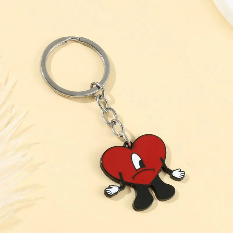 Rabbit Bad Bunny Pendant Keychain Hip Hop Pop Singer Fans Gift Keyring Jewelry Women Men Gift