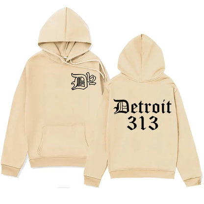 D12 Band Rapper Eminem 2025 Autumn and Winter 100% Cotton Printing Hoodie Detroit Michigan 313 Men Hip Hop Style Oversized Y2K