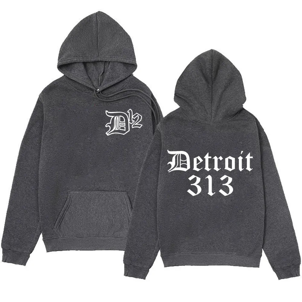 D12 Band Rapper Eminem 2025 Autumn and Winter 100% Cotton Printing Hoodie Detroit Michigan 313 Men Hip Hop Style Oversized Y2K