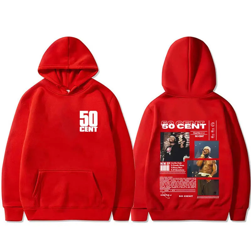 Rapper 50 Cent Curtis Tour 2025 Hoodie Male Casual Fleece Cotton Pullover Hoodies Men Women Hip Hop Fashion Oversized Sweatshirt