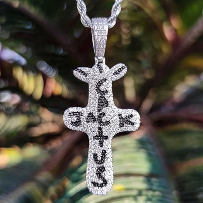Hip Hop Singer Travis Scott With Cactus Jack Cross Zircon Pendant Necklace