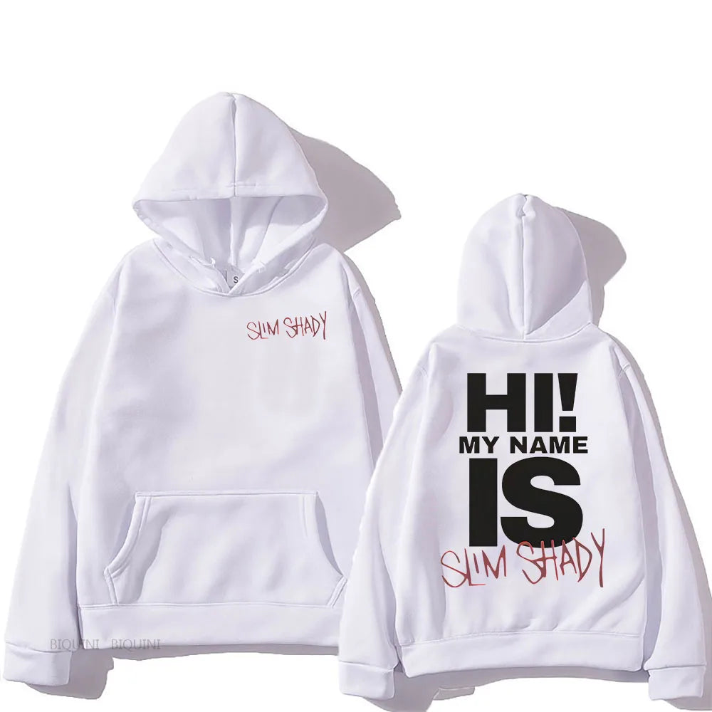 Eminem Slim Shady Hoodies Sudaderas Con Capucha Long Sleeve Men Women Sweatshirts with Hooded Fleece Unisex Pullovers