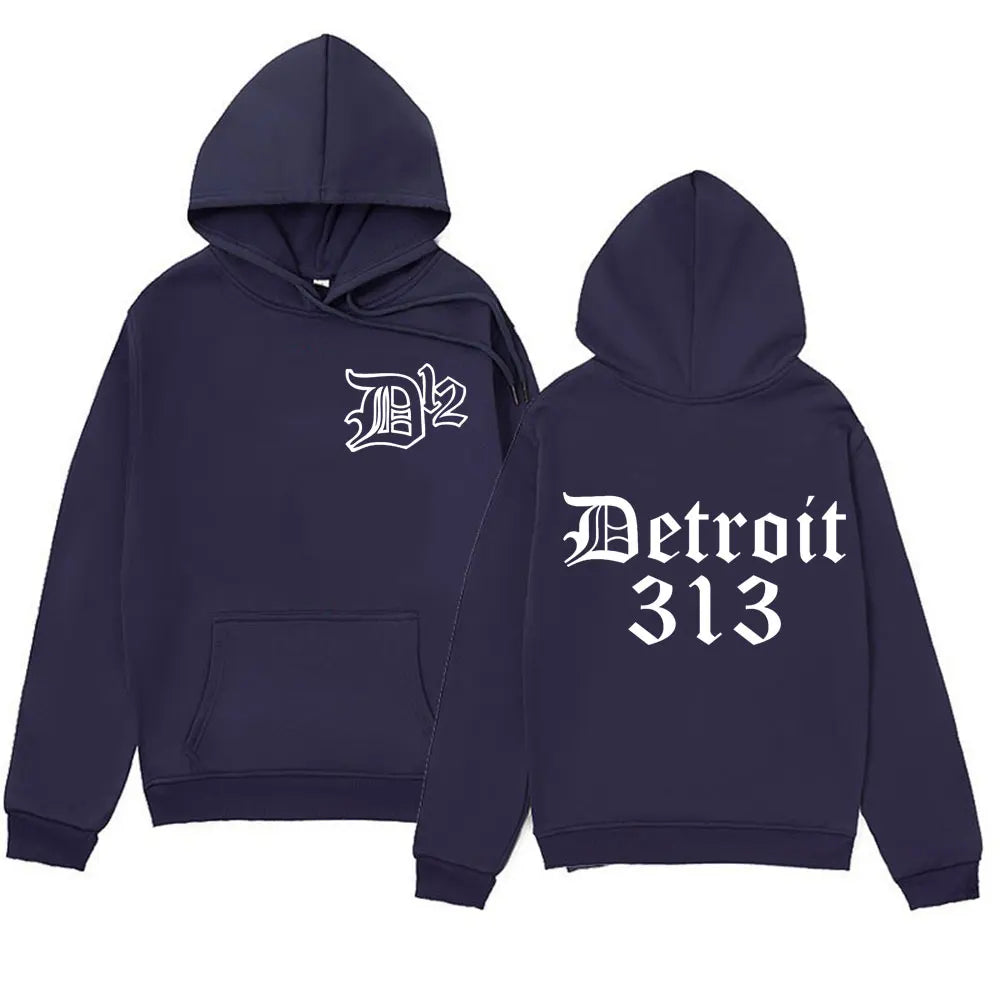 D12 Band Rapper Eminem 2025 Autumn and Winter 100% Cotton Printing Hoodie Detroit Michigan 313 Men Hip Hop Style Oversized Y2K