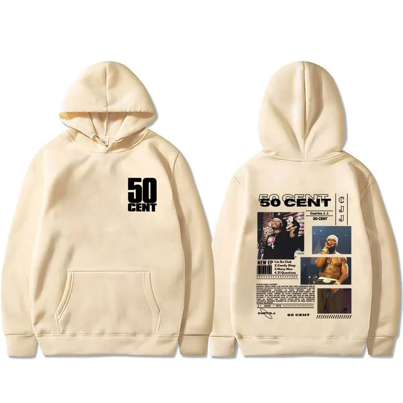 Rapper 50 Cent Curtis Tour 2025 Hoodie Male Casual Fleece Cotton Pullover Hoodies Men Women Hip Hop Fashion Oversized Sweatshirt