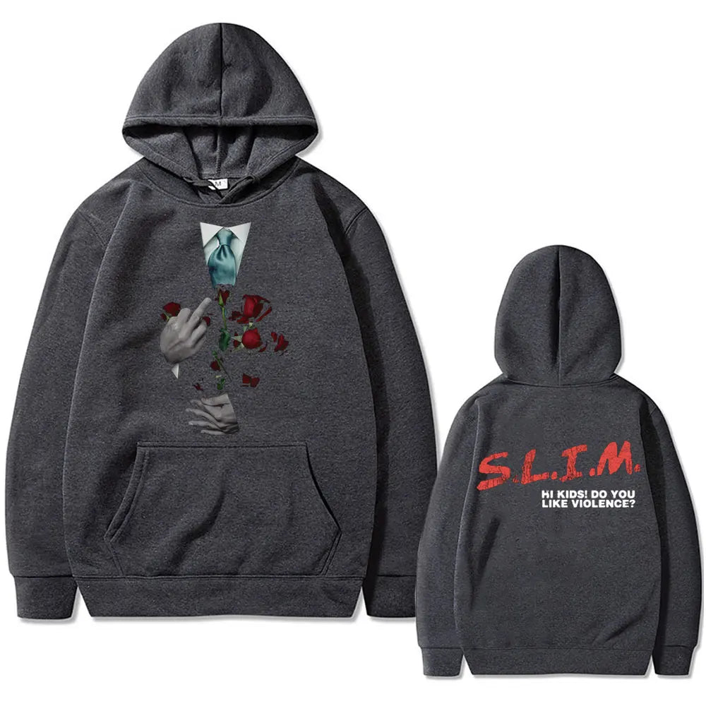 Hip Hop Rapper Eminem Slim Hi Kids Do You Like Violence 2025 Autumn/Winter 100% Pure Cotton Printing Hoodie Men Fashion Oversize