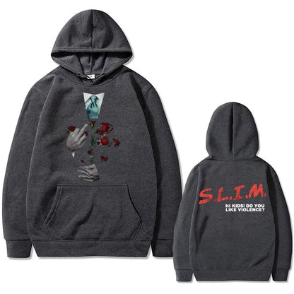 Hip Hop Rapper Eminem Slim Hi Kids Do You Like Violence 2025 Autumn/Winter 100% Pure Cotton Printing Hoodie Men Fashion Oversize