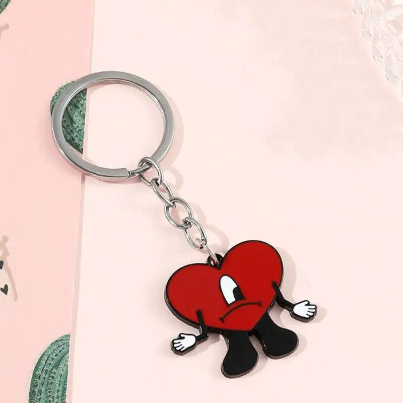 Rabbit Bad Bunny Pendant Keychain Hip Hop Pop Singer Fans Gift Keyring Jewelry Women Men Gift