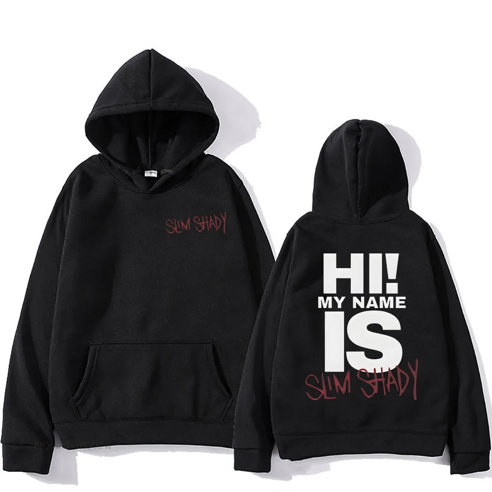 Eminem Slim Shady Hoodies Sudaderas Con Capucha Long Sleeve Men Women Sweatshirts with Hooded Fleece Unisex Pullovers