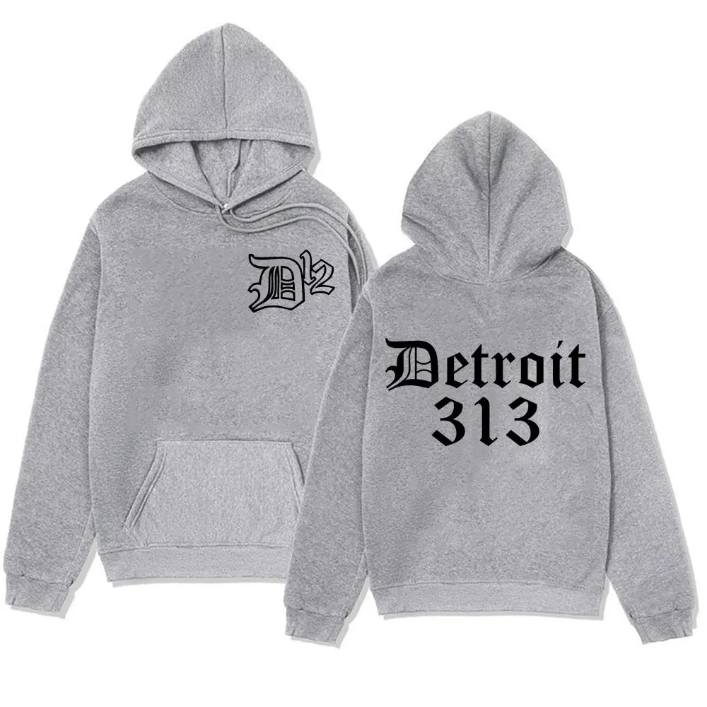 D12 Band Rapper Eminem 2025 Autumn and Winter 100% Cotton Printing Hoodie Detroit Michigan 313 Men Hip Hop Style Oversized Y2K