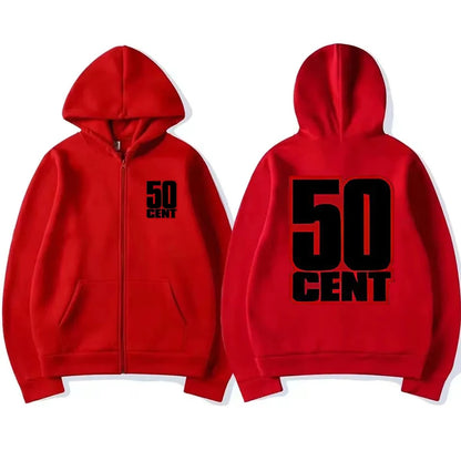 Rapper 50 Cent The Massacre classic Album Graphics Zipper Sweatshirt Unisex hip hop punk streetwear Hoodie Men women Fleece Coat